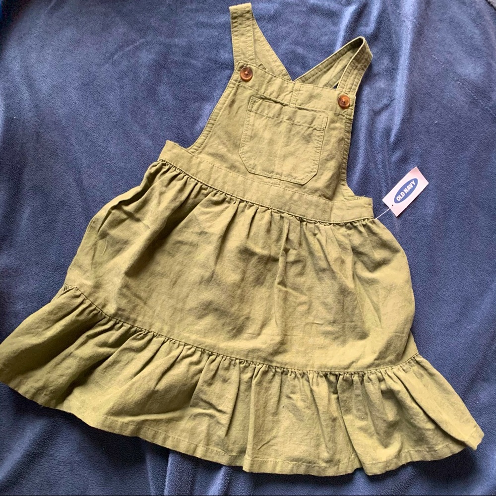 NWT! Green linen-blend jumper with ruffle hem